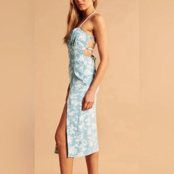 Abercrombie & Fitch Women's Ruched Midi Dress NWT - Picture 4 of 13